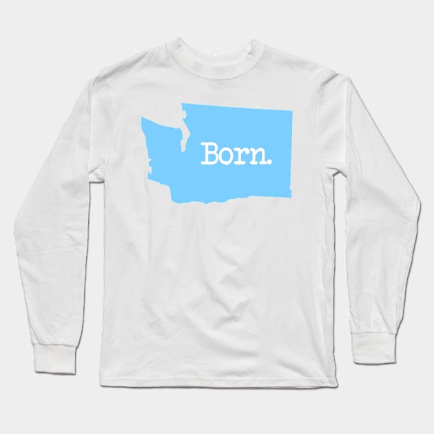 Washington Born WA Blue Long Sleeve T-Shirt by mindofstate